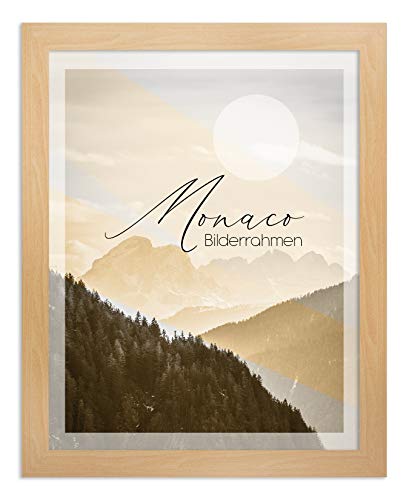 BIRAPA Monaco Bilderrahmen Holz 35x45 cm Buche - Wechselrahmen Bilderrahmen Plexiglas - für Fotos, Bilder & Poster von BIRAPA