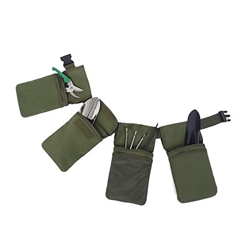 BIRJXVTO Gartengerätetasche Gürteltasche for Gartengeräte mit Vier Taschen, abnehmbare Werkzeugtasche, wasserdichtes Werkzeugset für Gartengeräte(Grün) von BIRJXVTO