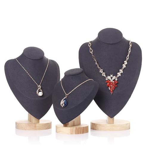 BIRJXVTO Schmuckständer Portrait Modell Anhänger Schmuck Display Rack Hängen Halskette Rack Schmuck Set Display Requisiten Theke Schmuck Lagerung Racks Ohrring-Organizer(Black 1) von BIRJXVTO