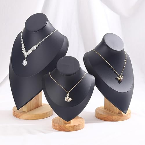 BIRJXVTO Schmuckständer Portrait Modell Anhänger Schmuck Display Rack Hängen Halskette Rack Schmuck Set Display Requisiten Theke Schmuck Lagerung Racks Ohrring-Organizer(Black 2) von BIRJXVTO
