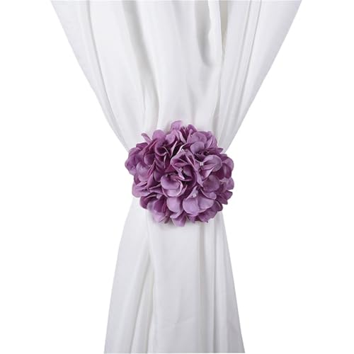 BIRJXVTO Vorhanggurte Vorhang-Raffhalter, Simulationsblumen-Schleier-Raffhalter, kreative, einfache Vorhang-Clips, Zubehör Vorhangzubehör(Purple) von BIRJXVTO