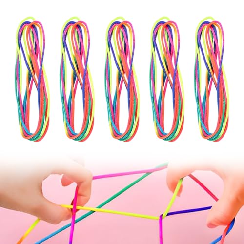 BIRLOZA Fadenspiel Fingerspiel 5 Stück Fingertwist Regenbogen Fingerspiel Rainbow Rope Regenbogen Schnur Finger Fadenspiele Für Kinder für Kindergeburtstag als Mitgebsel für Mädchen Jungen BIRLOZA Fadenspiel Fingerspiel 5 Stück Fingertwist Regenbogen Fingerspiel Rainbow Rope Regenbogen Schnur Finger Fadenspiele Für Kinder für Kindergeburtstag als Mitgebsel für Mädchen Jungen von BIRLOZA