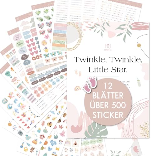 BIROYAL 12 Blätter Baby Sticker Set für Babyalbum & Schwangerschaft Tagebuch - Über 500 Sticker Baby - Aufkleber für Fotoalbum, BabyParty, Gästebuch & Geschenke - Meilenstein Scrapbook Zubehör BIROYAL 12 Blätter Baby Sticker Set für Babyalbum & Schwangerschaft Tagebuch - Über 500 Sticker Baby - Aufkleber für Fotoalbum, BabyParty, Gästebuch & Geschenke - Meilenstein Scrapbook Zubehör von BIROYAL