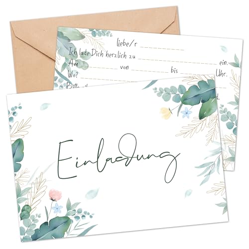 BIROYAL 13 Einladungskarten Hochzeit mit Umschlagen - Einladungskarten Geburtstag - Hochzeit Einladung im Elegantes handgezeichnetes Aquarell-Floraldesign - Perfekte Partyeinladung für Party, Taufe BIROYAL 13 Einladungskarten Hochzeit mit Umschlagen - Einladungskarten Geburtstag - Hochzeit Einladung im Elegantes handgezeichnetes Aquarell-Floraldesign - Perfekte Partyeinladung für Party, Taufe von BIROYAL