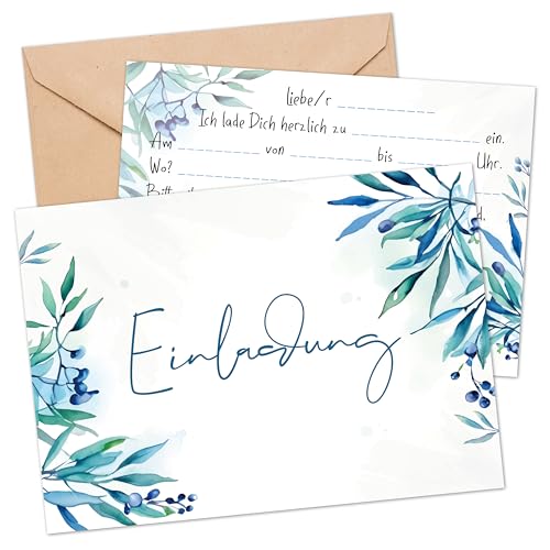 BIROYAL 13 Einladungskarten Hochzeit mit Umschlagen - Einladungskarten Geburtstag - Hochzeit Einladung im Elegantes handgezeichnetes Aquarell-Floraldesign - Perfekte Partyeinladung für Party, Taufe BIROYAL 13 Einladungskarten Hochzeit mit Umschlagen - Einladungskarten Geburtstag - Hochzeit Einladung im Elegantes handgezeichnetes Aquarell-Floraldesign - Perfekte Partyeinladung für Party, Taufe von BIROYAL