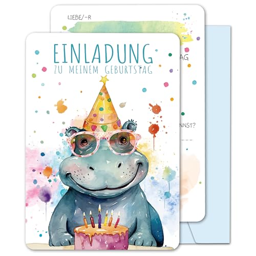 BIROYAL 13x Tier Einladungskarten Kindergeburtstag Mädchen Junge mit Umschläge - Geburtstagseinladungen Mädchen - Einladungskarten Geburtstag Kinder 105x148mm - Geburtstagsfeier Partyeinladungen von BIROYAL
