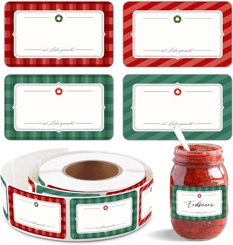 BIROYAL 500 Marmeladen Etiketten Selbstklebend Weihnachten, 50X30mm Aufkleber zum Beschriften, wiederverwendbar Aufkleber Klebeetiketten Labels für Gläser, Gewürzgläser, Marmeladenglas BIROYAL 500 Marmeladen Etiketten Selbstklebend Weihnachten, 50X30mm Aufkleber zum Beschriften, wiederverwendbar Aufkleber Klebeetiketten Labels für Gläser, Gewürzgläser, Marmeladenglas von BIROYAL