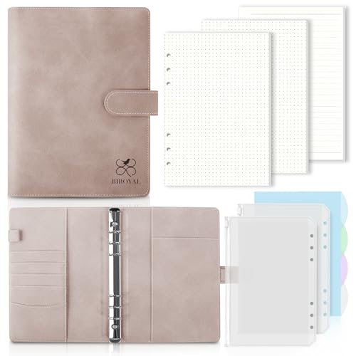 BIROYAL A5 Ringbuch, Ringbuch A5 Nachfüllbar, Leder Notizbuch Binder Mit 135 Blätter Nachfüllpapier Und Bindertaschen, Notebook a5 Für Schulnotizen Reisetagebücher und Organizer BIROYAL A5 Ringbuch, Ringbuch A5 Nachfüllbar, Leder Notizbuch Binder Mit 135 Blätter Nachfüllpapier Und Bindertaschen, Notebook a5 Für Schulnotizen Reisetagebücher und Organizer von BIROYAL