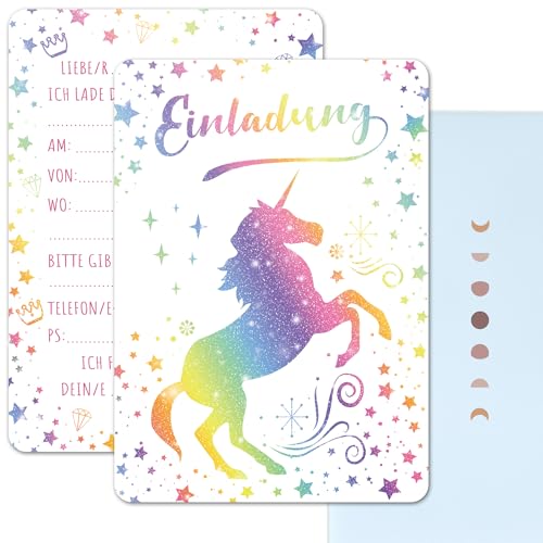 BIROYAL Einhorn Einladungskarten Kindergeburtstag, Regenbogen Einladung Kindergeburtstag für Mädchen, 13 x Geburtstag Einladungskarten mädchen, Unicorn Geburtstagseinladungen BIROYAL Einhorn Einladungskarten Kindergeburtstag, Regenbogen Einladung Kindergeburtstag für Mädchen, 13 x Geburtstag Einladungskarten mädchen, Unicorn Geburtstagseinladungen von BIROYAL