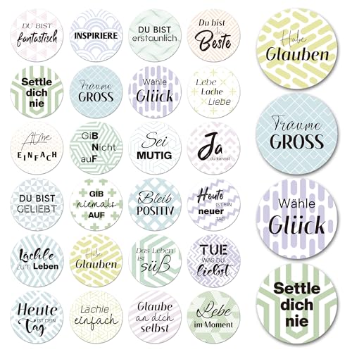 BIROYAL Sprüche Aufkleber Deutsch - 120 Stk 4 cm Sticker Sprüche mit 24 Positiven Sprüchen - Motivationssticker 10 Seiten - Inspirierende Motivationsaufkleber für Laptop, Geschenk, Umschlag, Scrapbook BIROYAL Sprüche Aufkleber Deutsch - 120 Stk 4 cm Sticker Sprüche mit 24 Positiven Sprüchen - Motivationssticker 10 Seiten - Inspirierende Motivationsaufkleber für Laptop, Geschenk, Umschlag, Scrapbook von BIROYAL