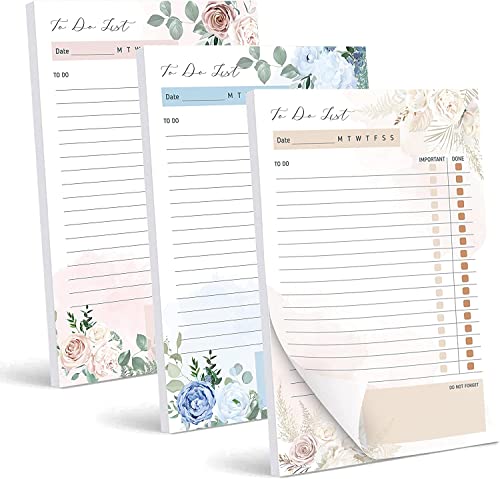 BIROYAL To Do List Notizblock, 150 Blatt A5 To Do Liste Planer Notizen, Geeignet für Arbeitsplaner, Tages-To-Do-Listenplaner, Akademische Planer, 3 Designs von BIROYAL