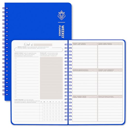 BIROYAL Undatierter Wochenplaner | Terminplaner A5 | wöchentlicher Terminkalender mit To-Do-Liste, großem Notizfeld | 52 Blatt Terminplaner auf Deutsch Ringbuch mit Hardcover von BIROYAL