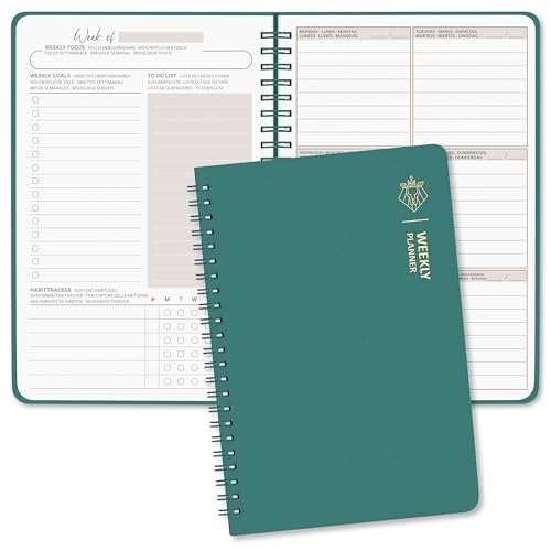 BIROYAL Undatierter Wochenplaner | Terminplaner A5 | wöchentlicher Terminkalender mit To-Do-Liste, großem Notizfeld | 52 Blatt Terminplaner auf Deutsch Ringbuch mit Hardcover BIROYAL Undatierter Wochenplaner | Terminplaner A5 | wöchentlicher Terminkalender mit To-Do-Liste, großem Notizfeld | 52 Blatt Terminplaner auf Deutsch Ringbuch mit Hardcover von BIROYAL