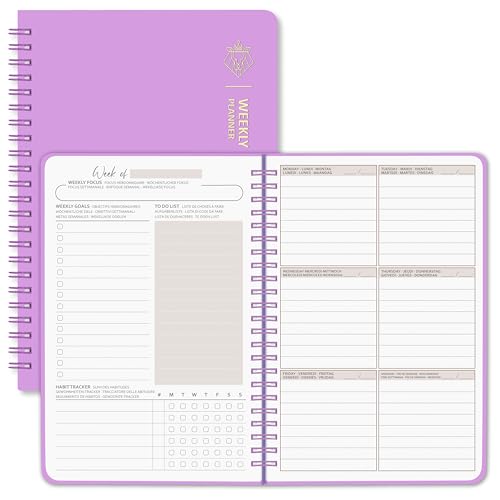 BIROYAL Undatierter Wochenplaner | Terminplaner A5 | wöchentlicher Terminkalender mit To-Do-Liste, großem Notizfeld | 52 Blatt Terminplaner auf Deutsch Ringbuch mit Hardcover BIROYAL Undatierter Wochenplaner | Terminplaner A5 | wöchentlicher Terminkalender mit To-Do-Liste, großem Notizfeld | 52 Blatt Terminplaner auf Deutsch Ringbuch mit Hardcover von BIROYAL