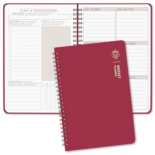 BIROYAL Undatierter Wochenplaner | Terminplaner A5 | wöchentlicher Terminkalender mit To-Do-Liste, großem Notizfeld | 53 Blatt Terminplaner auf Deutsch Ringbuch mit Hardcover BIROYAL Undatierter Wochenplaner | Terminplaner A5 | wöchentlicher Terminkalender mit To-Do-Liste, großem Notizfeld | 53 Blatt Terminplaner auf Deutsch Ringbuch mit Hardcover von BIROYAL