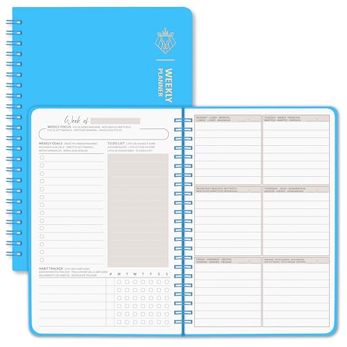 BIROYAL Undatierter Wochenplaner | Terminplaner A5 | wöchentlicher Terminkalender mit To-Do-Liste, großem Notizfeld | 55 Blatt Terminplaner auf Deutsch Ringbuch mit Hardcover BIROYAL Undatierter Wochenplaner | Terminplaner A5 | wöchentlicher Terminkalender mit To-Do-Liste, großem Notizfeld | 55 Blatt Terminplaner auf Deutsch Ringbuch mit Hardcover von BIROYAL
