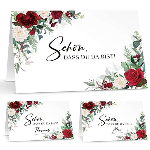 Biroyal 60 Tischkarten Hochzeit, Namensschilder Hochzeit, Sitzplatzkarten Blanko, Platzkarten zum Beschriften, Tischkarten Geburtstag, Namenskarten Hochzeit | Roses Rot Biroyal 60 Tischkarten Hochzeit, Namensschilder Hochzeit, Sitzplatzkarten Blanko, Platzkarten zum Beschriften, Tischkarten Geburtstag, Namenskarten Hochzeit | Roses Rot von BIROYAL