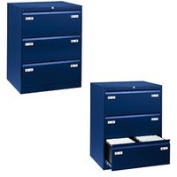 BISLEY LIGHT Hängeregistraturschrank oxfordblau 3 Schubladen 80,0 x 62,2 x 101,6 cm von BISLEY LIGHT