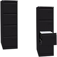 BISLEY LIGHT Hängeregistraturschrank schwarz 4 Schubladen 41,3 x 62,2 x 132,1 cm von BISLEY LIGHT