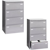 BISLEY LIGHT Hängeregistraturschrank silber 4 Schubladen 80,0 x 62,2 x 132,1 cm von BISLEY LIGHT