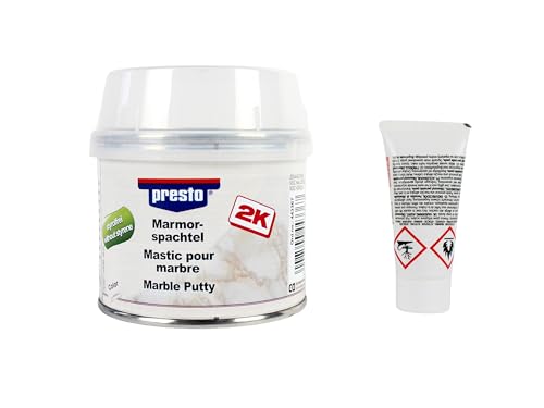 2K Marmor-Reparatur-Spachtel 200g, 2 Komponenten Marmorspachtel styrolfrei Füller, Reparatur Beschädigung Marmoroberfläche 2K Marmor-Reparatur-Spachtel 200g, 2 Komponenten Marmorspachtel styrolfrei Füller, Reparatur Beschädigung Marmoroberfläche von BISOMO