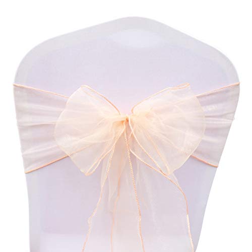 BIT.FLY 50 Pcs Schleifen für Stuhlhussen - Organza Hochzeit Stuhlschleife 18 x 275CM Stuhldekoration für Partys Hochzeiten Feiern, Pfirsich BIT.FLY 50 Pcs Schleifen für Stuhlhussen - Organza Hochzeit Stuhlschleife 18 x 275CM Stuhldekoration für Partys Hochzeiten Feiern, Pfirsich von BIT.FLY