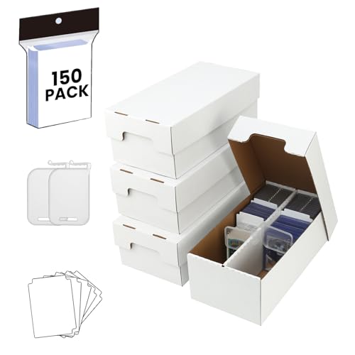 Sammelkarten-Aufbewahrungsbox, 3200 Stück, Sport- und Sammelkarten-Organizer mit Trennwänden, Unterstützern und weichen Hüllen, passend für Baseball, Fußball, MTG, robuste Pappschachtel von BIU-BOOM