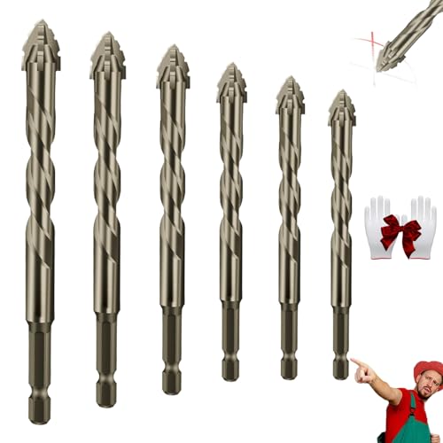 Neuer Vierschneidiger Sägezahn-Exzenterbohrer, Cozy Hoome-Bohrer, Effizientes Bohrer- Und Gewindebohrer-Set, Titanbeschichteter Designbohrer, Sägezahn-Exzenterbohrer (4+5+6+8+10+12mm) von BIUBIULOVE