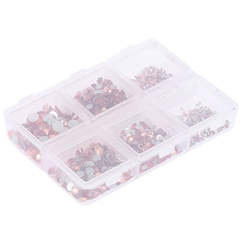 BIUDECO 1 Schachtel Nail Art Rhinestone Champagnerfarben Glassteine Flat Bottom Nail Paillette Maniküre Dekoration für Damen und DIY Nageldesign von BIUDECO