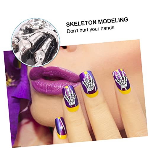 BIUDECO 10 Stück Teiliges Alloy Skeleton Hand Nagelsticker Langlebig Maniküre Nail Art Dekoration Diy für Frauen und BIUDECO 10 Stück Teiliges Alloy Skeleton Hand Nagelsticker Langlebig Maniküre Nail Art Dekoration Diy für Frauen und von BIUDECO