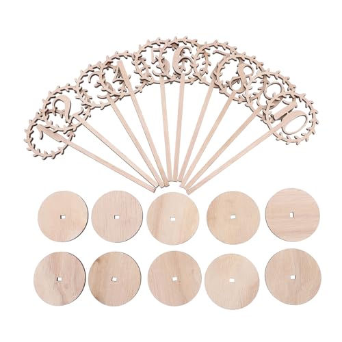 BIUDECO 10 Stück Teiliges Holz Tischnummern mit Kreativem Hohlraum Design Natürliche Leichte Tischdekoration für Hochzeit Party und Vielseitige Anlässe Langlebig und Aufmerksamkeitsstark von BIUDECO
