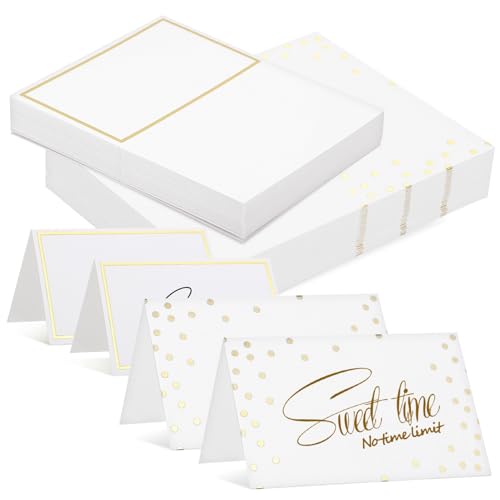 BIUDECO 100 Stück Tischkarten Hochzeit Platzkarten mit Edlem Goldprägung Design Varianten Beschreibbar Kompakt und Vielseitig für Gäste Sitzordnung bei Feier und Event BIUDECO 100 Stück Tischkarten Hochzeit Platzkarten mit Edlem Goldprägung Design Varianten Beschreibbar Kompakt und Vielseitig für Gäste Sitzordnung bei Feier und Event von BIUDECO