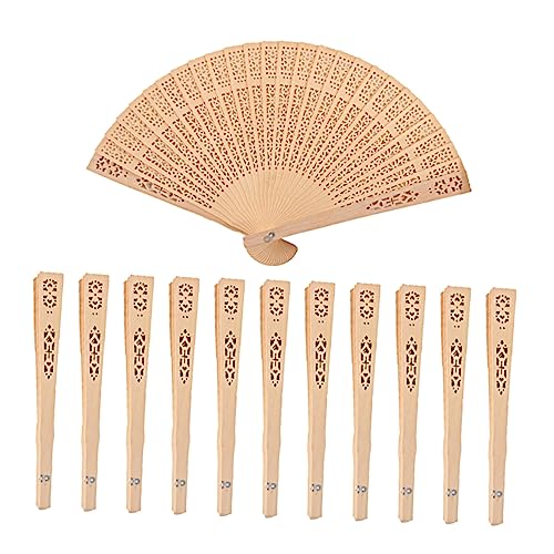 BIUDECO 12 Stück Teiliges Holzfächer Handgehalten Dekorativ Chinesisch Hohl Geschnitzt Kunstvoll Leicht Tragbar für Damen Bühne und Wohnkultur BIUDECO 12 Stück Teiliges Holzfächer Handgehalten Dekorativ Chinesisch Hohl Geschnitzt Kunstvoll Leicht Tragbar für Damen Bühne und Wohnkultur von BIUDECO