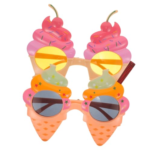 BIUDECO 2 Stück Hawaii Partybrille Lustige Eiscreme Sonnenbrillen Tragbare Photo Requisiten für Sommerfeste Geburtstagsfeiern und Karneval für Fotos und Dekoration von BIUDECO