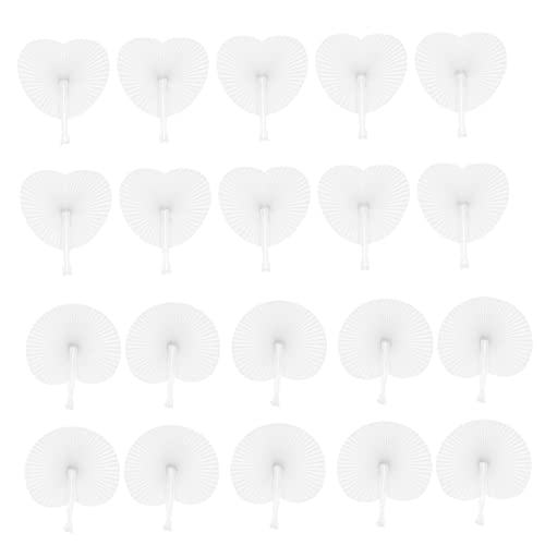 BIUDECO 20 Stück Faltbare Hochzeitsfächer Teilig Weiße Papierfächer Rund und Herzförmig Diy Blanko Fächer für Hochzeitsfeiern Leichte Handfächer für Dekoration und BIUDECO 20 Stück Faltbare Hochzeitsfächer Teilig Weiße Papierfächer Rund und Herzförmig Diy Blanko Fächer für Hochzeitsfeiern Leichte Handfächer für Dekoration und von BIUDECO