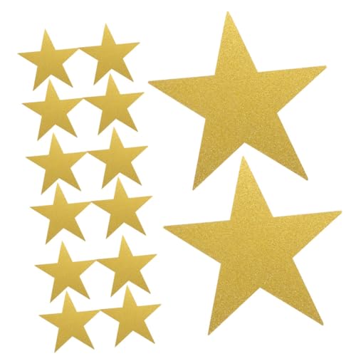 BIUDECO 24 Stück Doppelseitige Glitzer Papiersterne Gold Dekorative Sterne für Pinnwände Klassenzimmer und Kreative Feiern für Diy Projekte und Bastelbedarf von BIUDECO