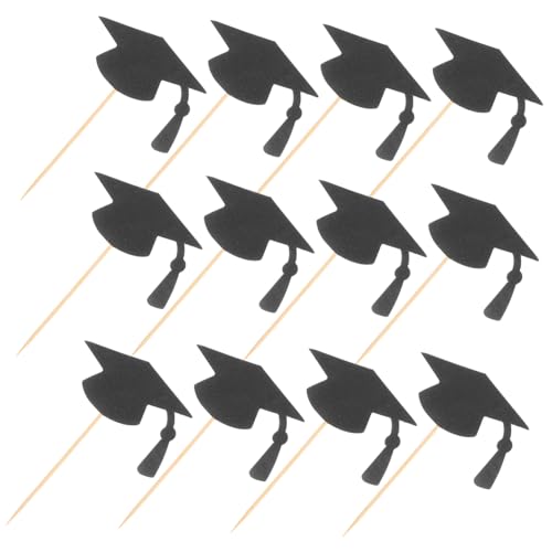 BIUDECO 24 Stück Graduation Cap Cupcake Topper Teiliges für Festliche Abschlussfeiern Einzigartige Kuchendekoration für Schulabschlüsse und Persönliche Vielseitig Einsetzbar und Leicht zu von BIUDECO