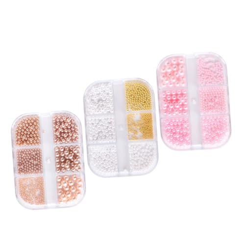 BIUDECO 3 Boxen Nail Art Perlenboxen aus Hochwertigem Kunststoff Langlebige DIY Maniküre Zubehör mit Perlen Design Praktisch und Einfach Anzuwenden für Zuhause und von BIUDECO