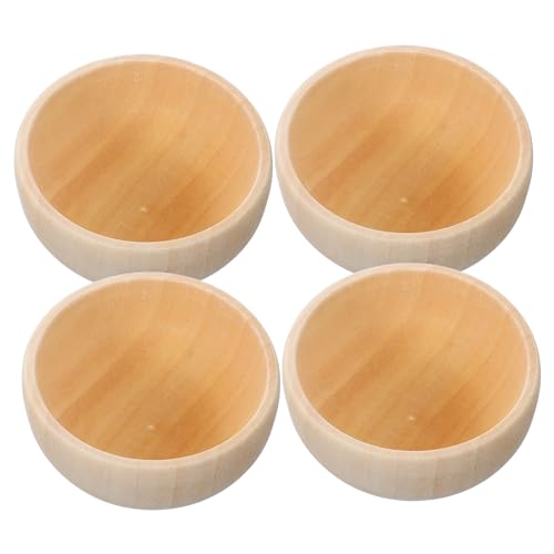 BIUDECO 4 Stück Teiliges Set Diy Holzschalen für Bastelprojekte Unbearbeitete Holzspielzeuge Kreativität und Fantasie bei Kindern für Mikrolandschaften und Dekoration von BIUDECO