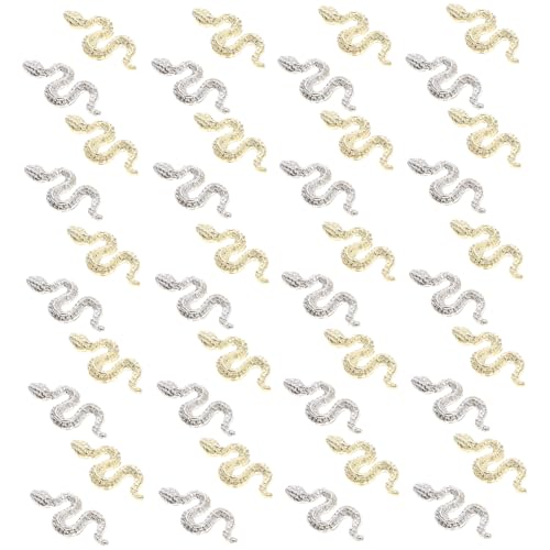 BIUDECO 40 Stück Teiliges Nagel Charms Schlangenform aus Robustem Zinklegierung Korrosionsbeständig Feine Verarbeitung für DIY Nageldesign Gelnägel Party und Alltagsnagelkunst von BIUDECO