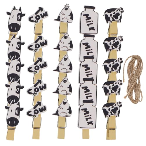 BIUDECO 5 Packungen Kuhförmige Holz Foto Clips mit Juteseil Stabile Memo und Kartenhalter Dekorativer Fotoordner für Party und Heimdekoration Vielseitige Holzklammern für Fotos und Notizen BIUDECO 5 Packungen Kuhförmige Holz Foto Clips mit Juteseil Stabile Memo und Kartenhalter Dekorativer Fotoordner für Party und Heimdekoration Vielseitige Holzklammern für Fotos und Notizen von BIUDECO