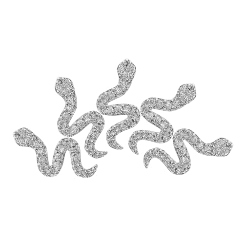 BIUDECO 5 Stück Teiliges Snake Nail Charms aus Robustem Metall mit Funkelnden Strasssteinen Gothic Design für DIY Nail Art Silberfarbene Nageldekorationen für Zuhause und Salon BIUDECO 5 Stück Teiliges Snake Nail Charms aus Robustem Metall mit Funkelnden Strasssteinen Gothic Design für DIY Nail Art Silberfarbene Nageldekorationen für Zuhause und Salon von BIUDECO