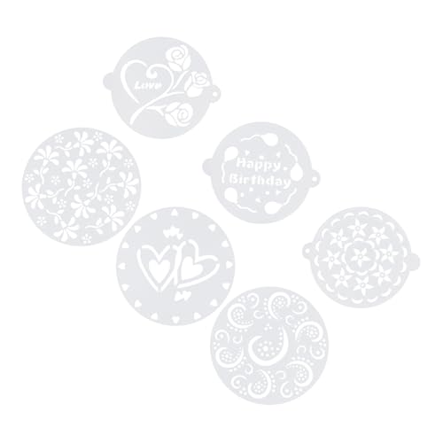 BIUDECO 6 Stück Teiliges Tortendekorations-schablonen Flexiblem Leichtem Kunststoff Präzise Muster für DIY Backen Einfache Reinigung für Puderzucker Fondant-dekorationen von BIUDECO