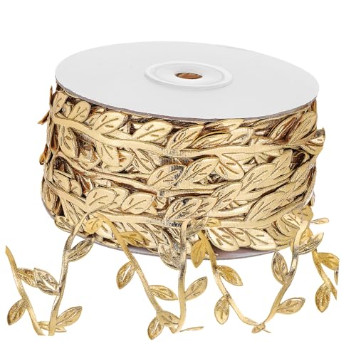 BIUDECO Glitzerndes Blattband Stoff Goldfarbene Künstliche Rankenband Dekoratives Dekoband Robust und Vielseitig für Hochzeit Party DIY Bastelprojekte BIUDECO Glitzerndes Blattband Stoff Goldfarbene Künstliche Rankenband Dekoratives Dekoband Robust und Vielseitig für Hochzeit Party DIY Bastelprojekte von BIUDECO