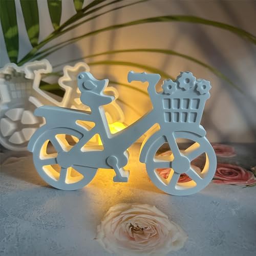 Silikonform Fahrrad Fahrrad Kerzenformen Zum Gießen 3D Silikon Schokolade Fondant Fahrradform Silikonformen Gießformen Für DIY Kerzen, Gips, Handwerk, Tischstatue von BIUDUI