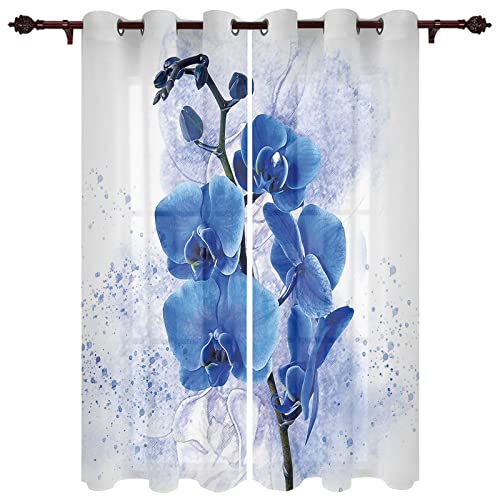 BIURKA Verdunkelungsvorhang Mit Ösen,Blaues Phalaenopsis-Aquarell Vorhang, Blickdicht, Wärmeisolierend, Vorhang, Polyester Für Kinderzimmer, Schlafzimmer, Verdunkelung 140x160cm BIURKA Verdunkelungsvorhang Mit Ösen,Blaues Phalaenopsis-Aquarell Vorhang, Blickdicht, Wärmeisolierend, Vorhang, Polyester Für Kinderzimmer, Schlafzimmer, Verdunkelung 140x160cm von BIURKA
