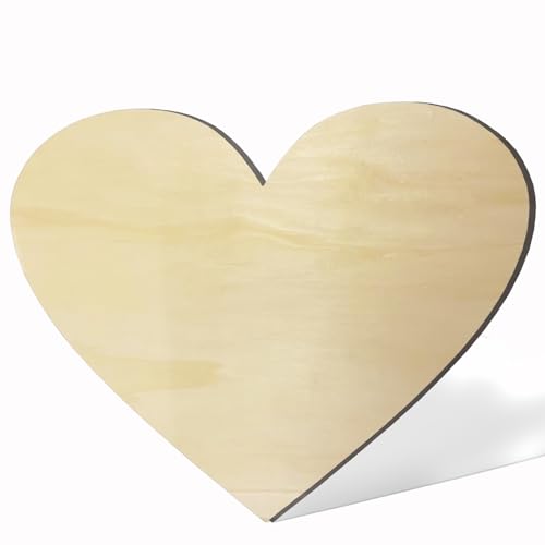 43,2 cm unlackiertes Holzschild in Herzform, blanko Holzschild für Heimwanddekoration, große unlackierte Holzausschnitte für Geburtstag, Hochzeit, Party-Dekoration, große Holz-Valentinstagsdekoration 43,2 cm unlackiertes Holzschild in Herzform, blanko Holzschild für Heimwanddekoration, große unlackierte Holzausschnitte für Geburtstag, Hochzeit, Party-Dekoration, große Holz-Valentinstagsdekoration von BIUWING