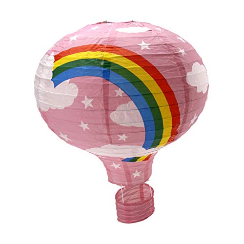 BIYM Papierlaterne für Kinder, Regenbogenfarben, Heißluftballon, 40,6 cm, Rosa BIYM Papierlaterne für Kinder, Regenbogenfarben, Heißluftballon, 40,6 cm, Rosa von BIYM