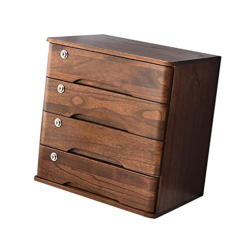 Schreibtisch Schubladenbox - Schreibtisch Aktenschrank - Schreibtisch Organizer, Schreibtisch-Schubladenschrank Aus Holz, Desktop-Aufbewahrungsbox Mit Abschließbaren Schubladen ( Size : 4 drawer ) von BIZOLE