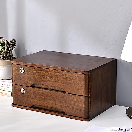 Schubladenbox Organizer Und Zubehör – Aktenschrank Für Den Schreibtisch, Schreibtisch-Organizer Aus Massivem Holz Mit Schloss, Büro-/Heim-/Schultisch-Schubladen-Organizer Und Zubehör ( Size : 2 layer von BIZOLE